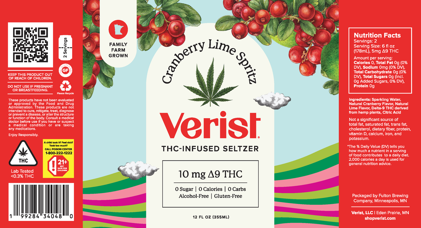 Verist THC-Infused Seltzer - Variety Pack