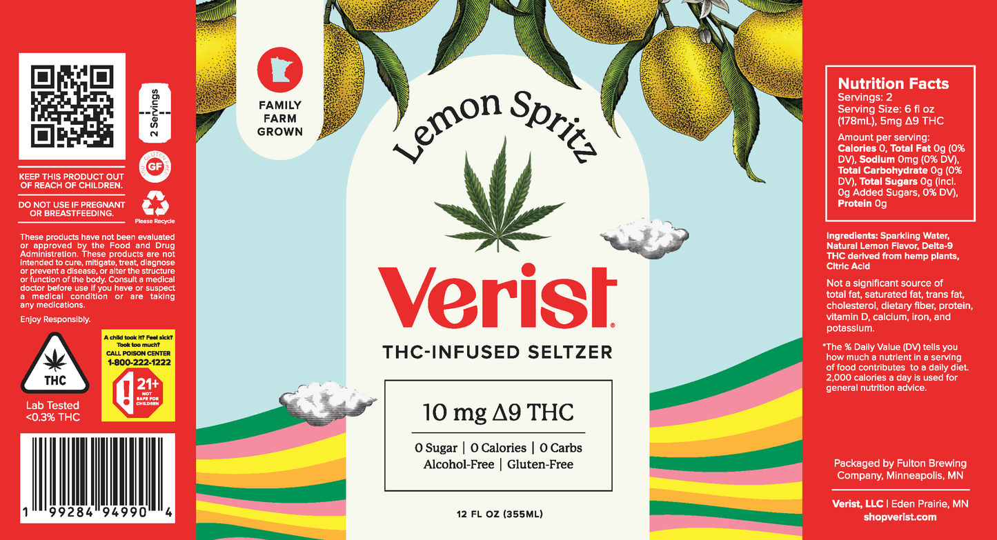 Verist THC-Infused Seltzer - Variety Pack